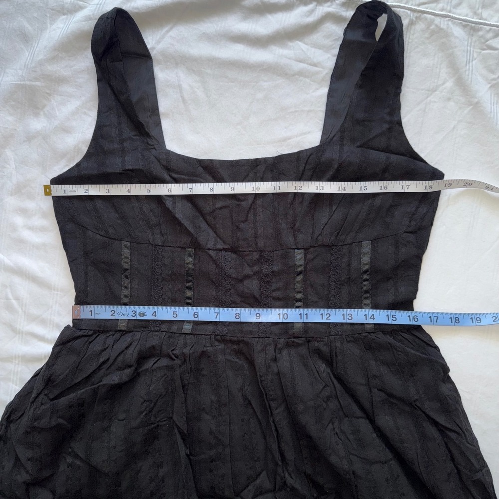 Commense Sleeveless Mini‎ Dress Corset Style Square Neck Party Cocktail Black L - Picture 7 of 15